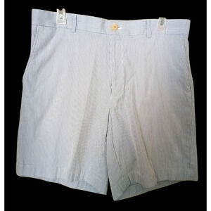 Southern Tide The Skipjack Blue White Striped Seersucker Walking Shorts Men's 34